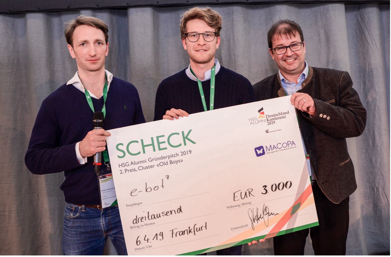 Xaver Lehmann bei der 2. Platzierung am Gründerpitch 2019